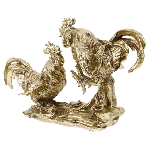 Cabilock Hahn-Harz-Ornament Inkubator Hühnerfutter Hühnerstall Huhn Hühnerspielzeug Hühnerkostüm Aufblasbares Kostüm Hahn Kleines Ornament Gartenzubehör Simulation Hahnmodell Golden von Cabilock