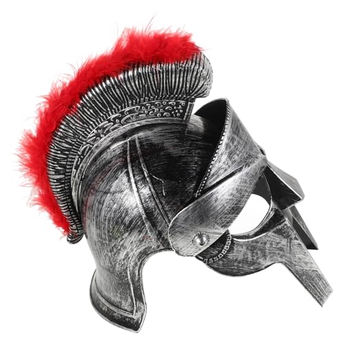 Cabilock -Hut römischer Soldatenhelm römischer Helm griechischer Helm Cosplay-Helm Königshelm Antiker Kriegerhelm Heldenhelm mittelalterlicher Helm Roma-Kriegerkind Plastik Silver von Cabilock