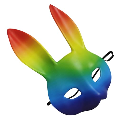 Cabilock Kaninchen Maskerade Kaninchen Halloween Pride Party Regenbogen Hase Tiermaske Foto Requisite Maskerade Party von Cabilock