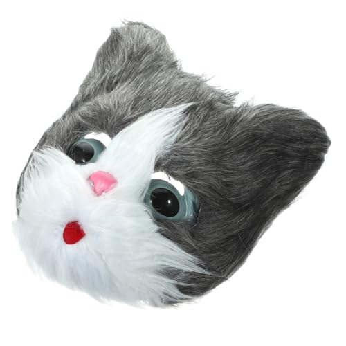 Cabilock Katzenmaske Katzenkopf Maskerade Kostüm pelzige katze Halloween-Mittelstücke halloween masken halloweenmaske halloween-masken Katze flauschige Maske Halloween- Plastik von Cabilock