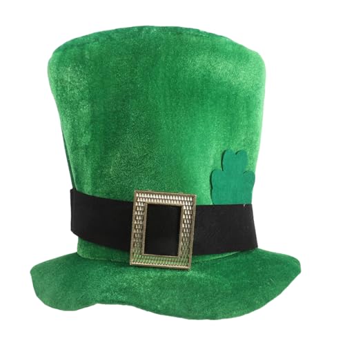 Cabilock Kleeblatthut Grüner Koboldhut Saint Patrick Kostüm Grüner Zylinder Riddler-hut St Patricks Day Hut Kobold Stirnband Hut Mit Baumspitze Koboldkostüm Für Erwachsene Stoff Green von Cabilock