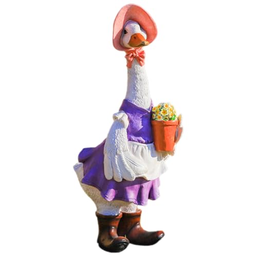 Cabilock Kreative Entendekoration Bananen-Ente Entlein Entenplüsch Kleine Figur Entenstatuen Tiere lustige gartendeko Cartoon-Körperstatuen Tischdekorationen Cartoon- Gartenfigur Harz von Cabilock