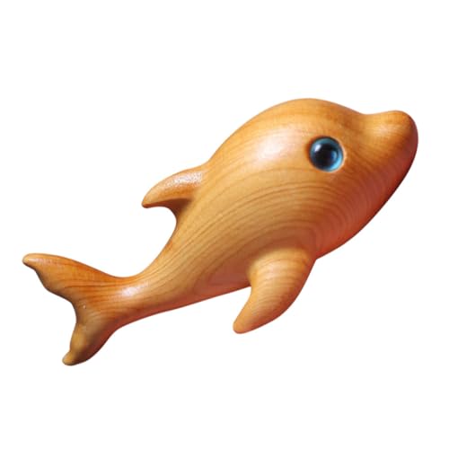 Cabilock -Kugeln Meerestierskulptur kleine Delfinfigur handgeschnitzte Delfinfigur Figur am Meer Schreibtisch Dekoration Spielzeug -Dekor aus Holz Desktop-Schmuck für zu Hause von Cabilock