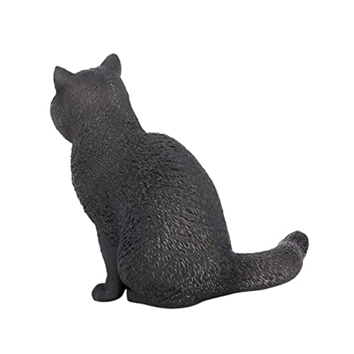 Cabilock Kurzhaarige Katzenverzierung Katzenfigur Spielzeug Katze Miniaturfigur Kleines Katzenspielset Miniaturtiere Miniatur-katzenfigur Indoor-Spielzeug Katzenspielzeug Black Plastik von Cabilock