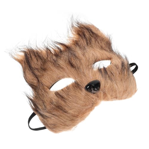 Cabilock Maske Fuchs aufblasbares Kostüm pelzige Pfoten Plüsch unheimlich Wolf Katze pelzig Reh Gesicht Grimasse Halloween Kostümzubehör Partyzubehör Cosplay -Kostüme Kunststoff Light Brown von Cabilock