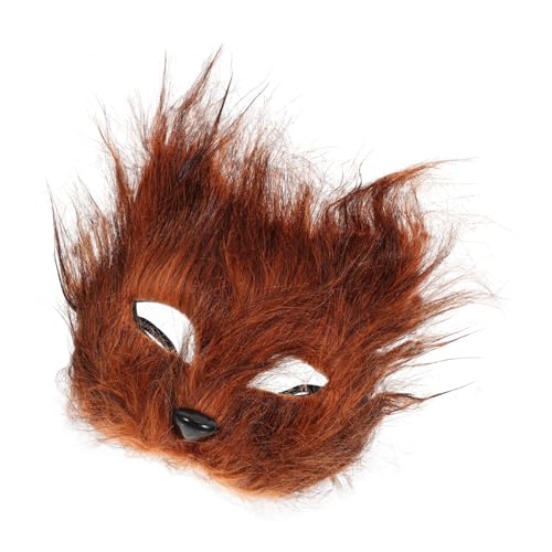 Cabilock Maske Grimasse Gesicht Halloween-party- Plüschfuchs Wolf Reh Aufblasbares Kostüm Künstlicher Fuchs Katzen-cosplay Halloweenkostüm Tierhalloween Fuchsohren Kunststoff Brown von Cabilock