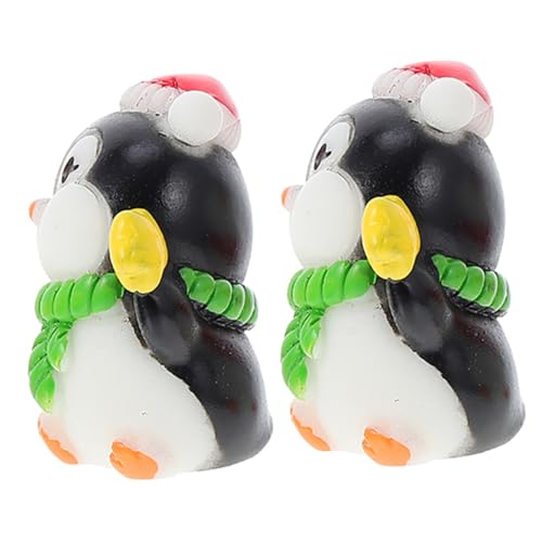 Cabilock Mini Pinguin Figuren Niedliche Pinguin Statuen Für Miniatur Landschaftsdekoration Perfekt Für Puppenhaus Oder Kuchen Dekoration Mit Grünem Schal von Cabilock