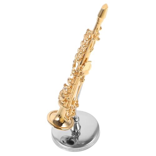 Cabilock Mini-sopransaxophon-Modell Saxofon-spielzeugkind Modelle Von Kleines Musikinstrument Kleines Saxophonmodell Musikgeschenk Puppenhaus 24 Karat Vergoldetes Kupfer Geburtstagsgeschenk von Cabilock