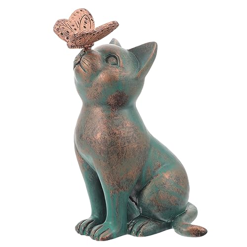 Cabilock Neugierige Katze Aus Harz Ornamente Tierminiaturen Kätzchen Sammelfigur Katzen Gedenkstatue Engel Katzenstatue Miniaturfiguren Tierfiguren Katzenfigur Naturharz von Cabilock