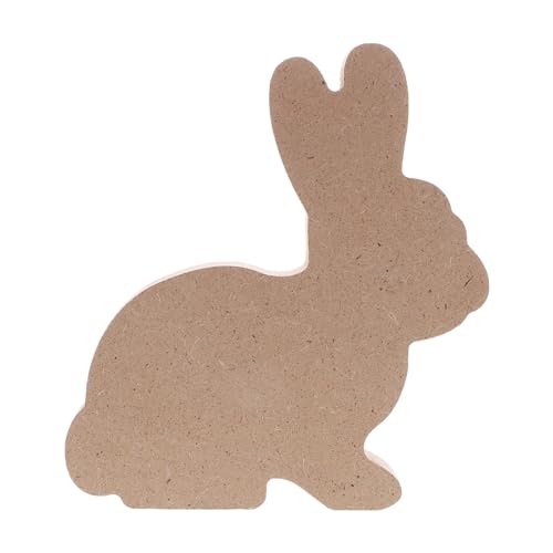 Cabilock Osterhase Sachen Karikatur Korb Heu Stall kinderspielzeug Ostern basteln für Ostern Hasenform Holzschild Tischschild aus Holz zum Selbermachen Szenenlayout-Requisite Brown von Cabilock