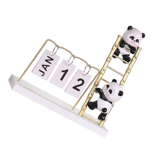 Cabilock Panda-Kalenderornament platzsparend täglicher Flip-Kalender großer Wandkalender Schreibtischpolster Uhren kreativer Kalender wiederverwendbarer Kalender hölzern von Cabilock