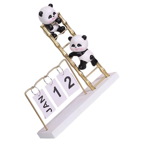 Cabilock Panda-kalenderornament Digitaler Wandkalender Uhr Rotierender Tischkalender Pads-Kalender Täglicher Flip-Kalender Ewige Kalender Tag Blechschild Großer Wandkalender Harz von Cabilock