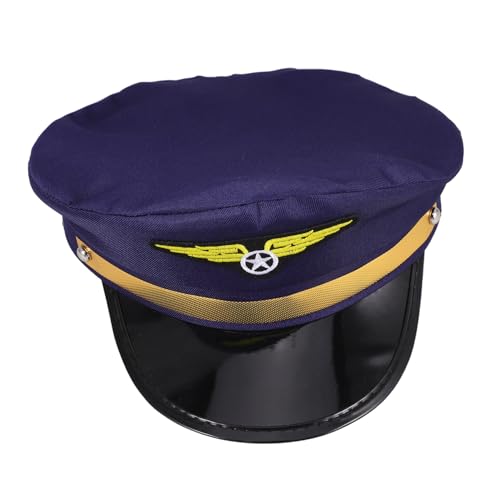 Cabilock Pilotenmütze Pilotenkostüm Für Kleinkinder Pilotenkostüm Für Pilotenhut Für Cosplay Pilotenkostüm Hut Pilotenkostümzubehör Für Erwachsene Pilotenzubehör-kostüm Blue Plastik von Cabilock