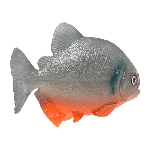 Cabilock Piranha Formspielzeug Flussfischmodell Kindertier Lernspielzeug Ozeanspielzeug Wildfischfigur Simulationsfischmodell Flusstierornament Kinderspielzeug Flusstiermodell Aus von Cabilock