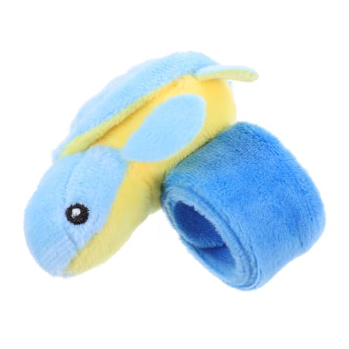 Cabilock Plüschring Plüsch-Slap-Armband Ohrfeigenarmband Für Kinder Fruchtschlagarmbänder Plüsch-schildkröten-armbänder Animal-Slap-Armband Ausgestopftes Katzenspielzeug Pp Baumwolle Blue von Cabilock