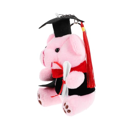 Cabilock Plüschtier-Anhänger cuddly toy little bear geschenkeidee graduation bear anorith plush Abschlussbär Schlüsselanhänger Dekor Grad Bär Puppe Schlüsselanhänger PP Baumwolle Rosa von Cabilock