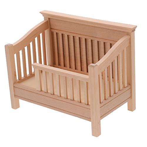 Cabilock Puppenhausdekoration für kindergeschenke spielzeughaus Dekoration Schlafzimmer Bedroom Decoration kleines Bett dekoratives kleines Bett Mini-Bett-Möbel Holz von Cabilock