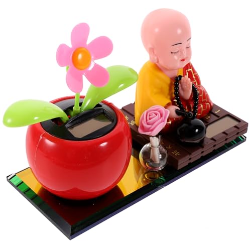 Cabilock Puppenschmuck bürodeko büro Dekoration valwntinstagsgeschenk Auto Dashboard Dekoration solar Cartoon-Bonsai- Dashcams für Autos Auto-Armaturenbrett-Ornament Buddha-Statue Abs von Cabilock