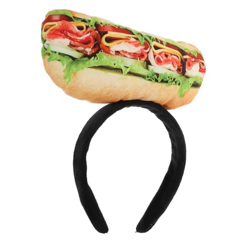 Cabilock Sandwich-stirnband Partyzubehör Kopfschmuck Aus Essen Party-stirnband Essen Stirnband Sandwich-elemente-haarband Stirnband Im Sandwich-imitat Gefälschter Sandwich-kopfschmuck Stoff von Cabilock