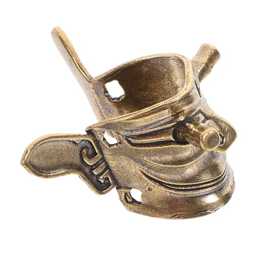 Cabilock Sanxingdui Messingwaren Halloween Maske Halskette Antike Anhänger Gesichtsschmuck Menschliches Gesicht Anhänger Menschlicher Kopf Schmuck Bronze Chinesischer Alter von Cabilock