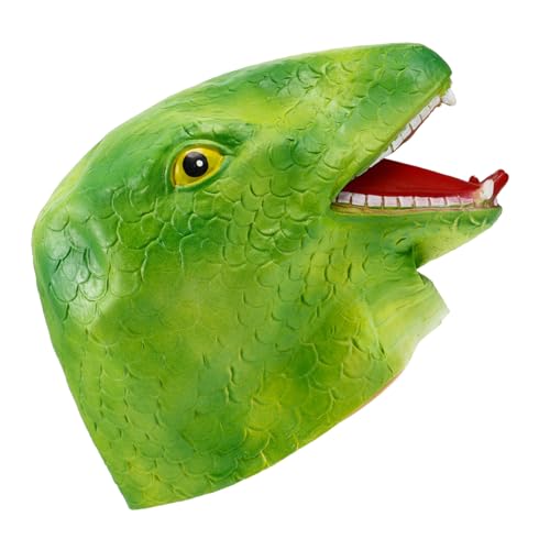 Cabilock Schlangenkopfmaske Masken-cosplay Wild Wüsteneidechse Dachs Led-maske Gesichts- Halloween Geführt Sackleinen Halloween-maske Dinosaurierkostüm Kostümparty Fuchsmaske Emulsion Green von Cabilock