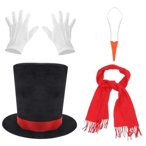 Cabilock Schneemann-kostüm Mütze Roter Schal Nasenhandschuhe Schwarzer Filz Weihnachtsparty-zubehörset Schneemann-anziehrequisiten Für Cosplay Schneemann-bastelset Cabilock Schneemann-kostüm Mütze Roter Schal Nasenhandschuhe Schwarzer Filz Weihnachtsparty-zubehörset Schneemann-anziehrequisiten Für Cosplay Schneemann-bastelset von Cabilock