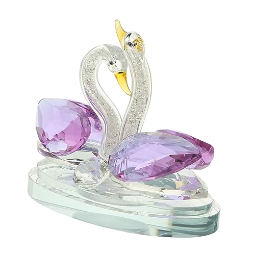 Cabilock Schwan-Ornamente Briefbeschwerer-Figur Zur Hochzeit Schwanenfigur Dekoration Schwan Figur Dekor Statue in Schwanenform Schwan-wohnkultur Schwanenstatue Aus Glas Violett Kristall von Cabilock