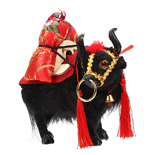 Cabilock Simulation Yak-Modell Animal Figures plastikenten Toy Silvester gastgeschenk Geburtstagsgeschenke Yak-Ornament Simulation von Yak-Figuren Desktop-Dekoration Yak-Statue Stoff Black von Cabilock