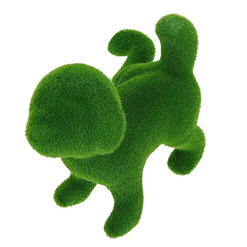 Cabilock Simulierte beflockte Welpenornamente Dog Statue genschenkideen Gartenhundestatue grün Dekorativer Formschnitt für pinkelnde Hunde beflockte Hundestatue Garten-Welpen-Ornament Green von Cabilock