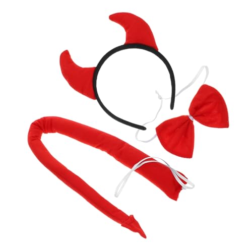Cabilock Teufel Kostüm mit Hörner Stirnband Fliege und Teufelsschwanz Elastisch und Hautfreundlich Cosplay Zubehör für Halloween Karneval und Party Erwachsene Cabilock Teufel Kostüm mit Hörner Stirnband Fliege und Teufelsschwanz Elastisch und Hautfreundlich Cosplay Zubehör für Halloween Karneval und Party Erwachsene von Cabilock