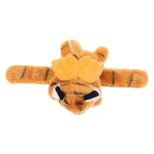 Cabilock Tierischer Sexring Ausgestopfte Tiere Slap-Bands Mit Tiermotiven Animal-Slap-Armband Spielzeug-Tiger-schlagarmband Tierarmband Tiger-Slap-Armband Tiger Stofftier Yellow Plüsch von Cabilock