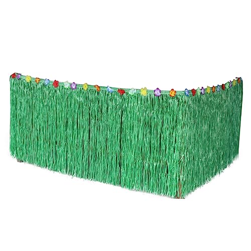 Cabilock Eleganter 276 * 75cm Gras Schreibtischrock Hawaiianischer Tischrock Gras Für Partydekorationen von Cabilock