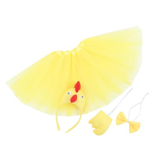 Cabilock Unisex Huhn Kostüm Set Erwachsene Hahn Huhn Plüsch Stirnband Tutu Und Fliege Karneval Thanksgiving Tier Cosplay Outfit von Cabilock