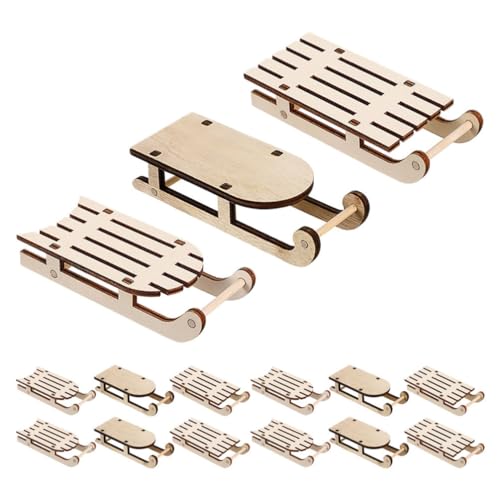 Cabilock Weihnachtsschlitten aus Holz, Miniatur-Weihnachtsschlitten, Modell für Weihnachtsbaum, Puppenhaus, Tischdekoration, 15 Stück Cabilock Weihnachtsschlitten aus Holz, Miniatur-Weihnachtsschlitten, Modell für Weihnachtsbaum, Puppenhaus, Tischdekoration, 15 Stück von Cabilock