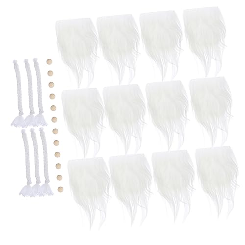 Cabilock Weißer Vorgefertigter Gnom Bart mit Holzperlen Leichtes Kunstfell für Gnom Herstellung DIY Bastelmaterial für Zwergpuppe Weihnachtsdeko Zubehör Cabilock Weißer Vorgefertigter Gnom Bart mit Holzperlen Leichtes Kunstfell für Gnom Herstellung DIY Bastelmaterial für Zwergpuppe Weihnachtsdeko Zubehör von Cabilock