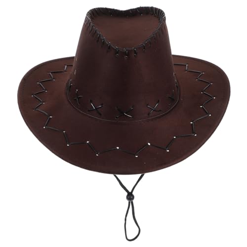 Cabilock Western-cowboyhut Für Cosplay-hüte Hut Dekorative Hüte Cowgirl-kostüm Kostümzubehör Cosplay-hut Westernhut Für Cowboyhüte Für Partyhut Coffee Polyester von Cabilock