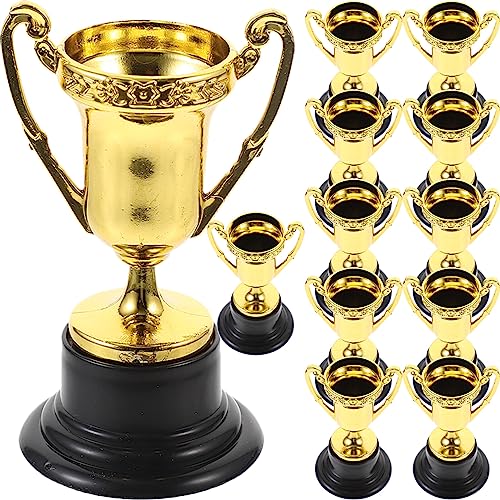 Gold Pokale Trophäen für Kinder: Cabilock 12 Stück Gold Kunststoff Trophy Cups Mini Kunststoff Trophäen für Kindergeburtstag, Schulspiele & Feiern - Mitgebsel & Preis 8,5 x 4,6 cm von Cabilock