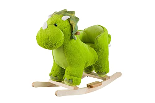 Cabino Schaukeltier Schaukelwippe Schaukelpferd - Plüsch Kinder Schaukel Schaukelspielzeug - ab 9 Monate bis 20kg - hochwertigem Holz - Klein - Dino von Cabino