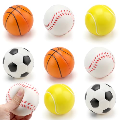 8 Stück Stressball, Mini Sportbälle, Antistressball für Kinder und Erwachsene, Stressabbau Ball Enthält Mini Fussball Basketball Baseball und Tennis, Linderung Entspannung von Cadimus