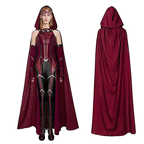 Cafele Scarlet Dress Witch Costume wanda Maximoff Crown Cloak Top Pants Girdle Gloves Full Set Halloween Cosplay Outfit Requisiten von Cafele