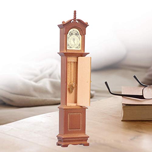 Standuhr Wohnzimmer, Wanduhr Vintage, 1/12 Standuhr Miniatur-Standuhr Frühpädagogische Ausbildung Tischuhr Vintage Kaminuhr Puppenhaus Küche Möbel Zubehör von Caiqinlen