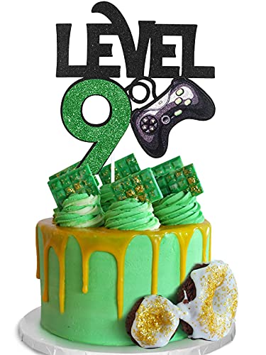 Level 9 Game Birthday Cake Topper - Video Game Boy's 9th Birthday Level Up Party Cake Supplies - Game On Winner Gaming Party Dekoration von Caiwowo