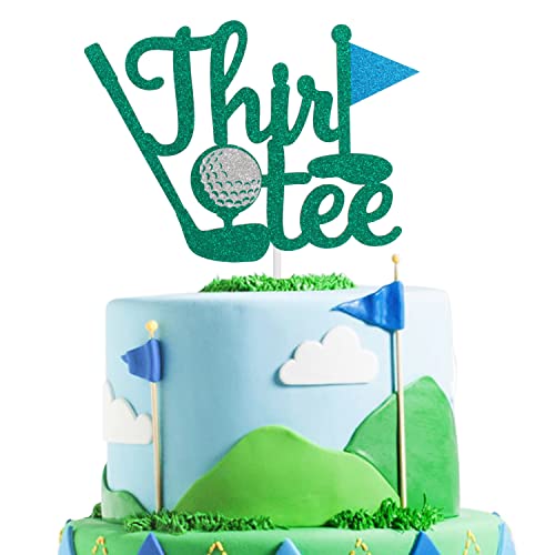 Thirtee Golf Happy 30th Birthday Cake Topper - Golfball Spieler Cake Topper für Männer Sport 30. Geburtstag Party Supplies - Golf 30. Geburtstag Party Dekoration für Golfer Fans von Caiwowo