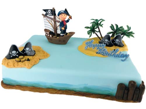 Cake Company Tortendekoration Piraten-Junge im Segelschiff | Tortendeko Kindergeburtstag und Geburtstag | Motivtorte Piraten Junge im Schiff von Cake Company