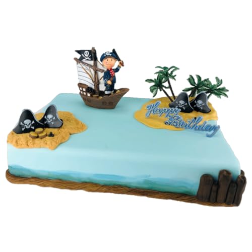 Cake Company Tortendekoration Piraten-Junge im Segelschiff | Tortendeko Kindergeburtstag und Geburtstag | Motivtorte Piraten Junge im Schiff von Cake Company