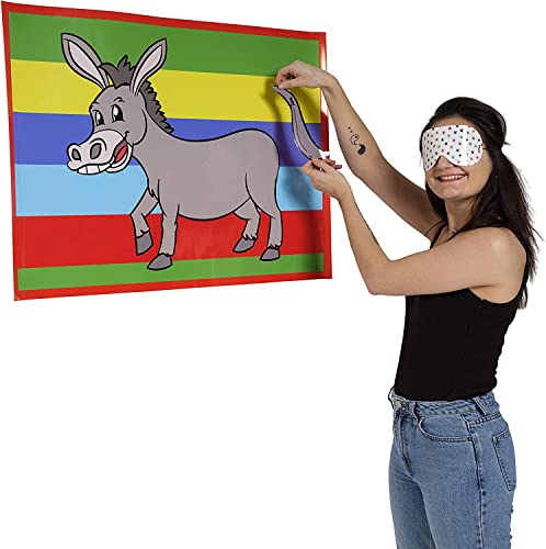 Cake Factory Klassisches Partyspiel für Mädchen oder Jungen, mit Aufschrift "Pin the Donkey", für 30 Spieler von COMOYA