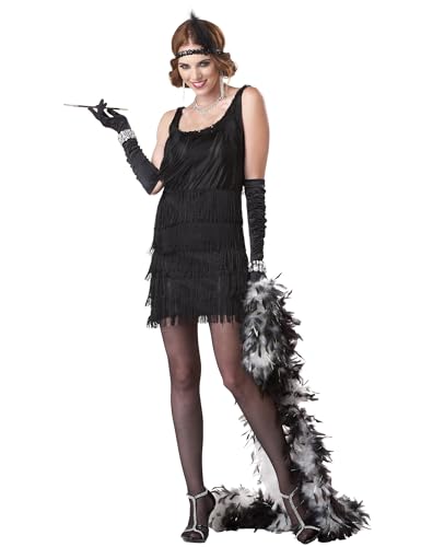 CALIFORNIA COSTUMES Charleston Flapper-Damenkostüm Plus Size schwarz - XXL (46/48) von California Costumes