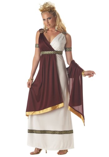 California Costumes 1000050247 Römische Kaiserin Greek/Roman Kostüm für Erwachsene, Weiß/Burgunderrot, X-Large (12-14) von California Costumes