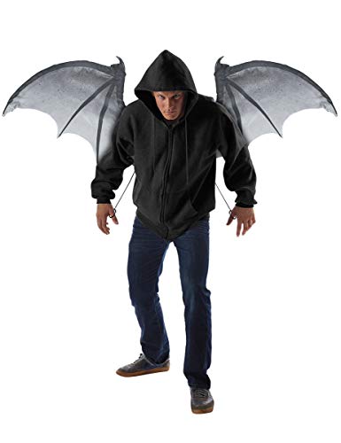 Dämonen-Flügel Fledermaus aufschwingbar schwarz-grau 122cm von California Costumes