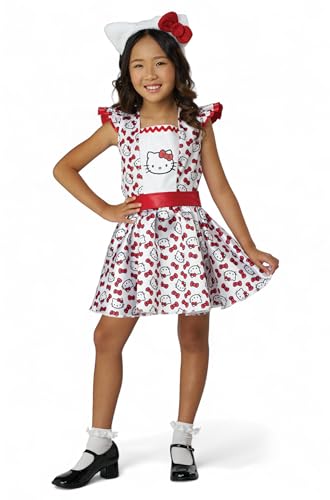 Hello Kitty Party-Pop-Kleid, Kinderkostüm, Weiß/Rot, Medium Hello Kitty Party-Pop-Kleid, Kinderkostüm, Weiß/Rot, Medium von California Costumes